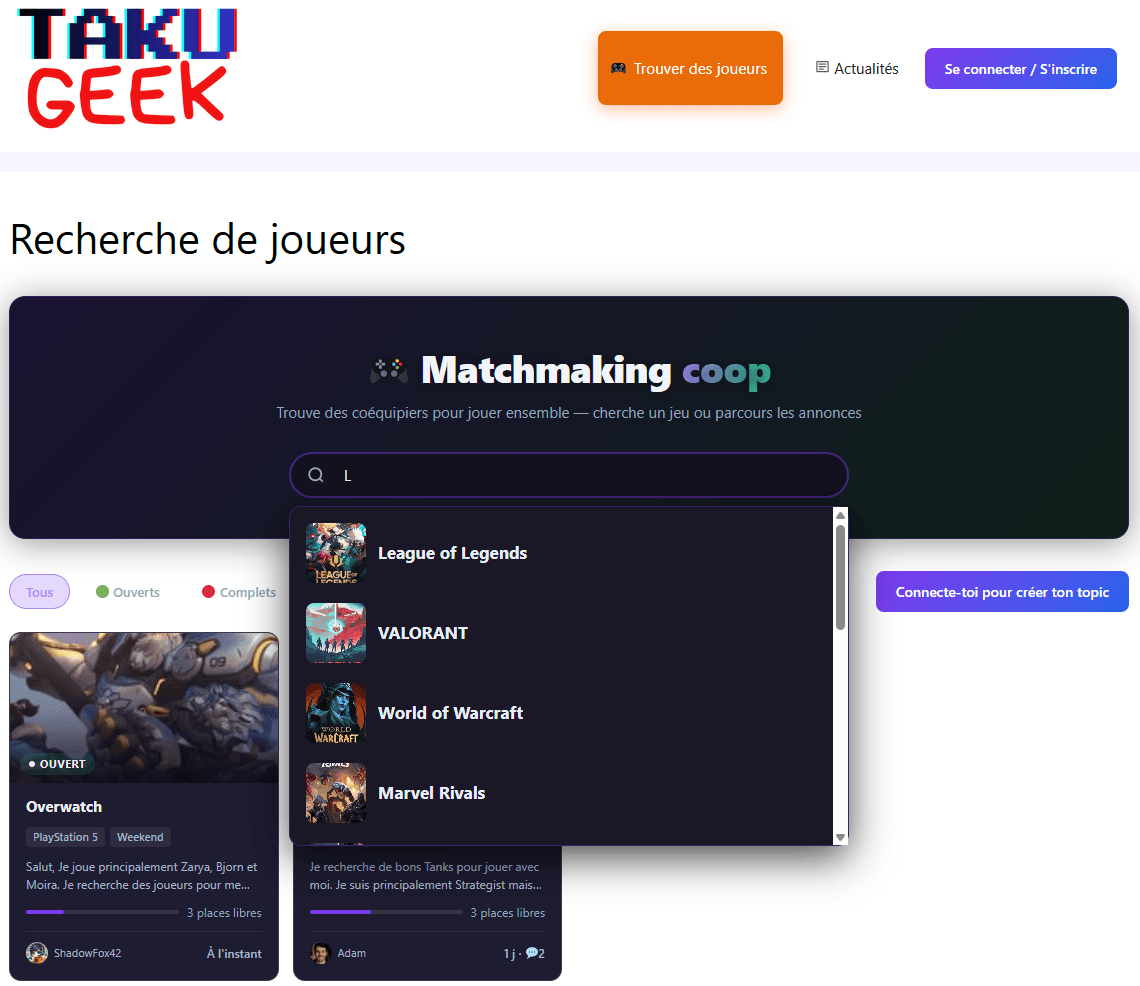 Matchmaking coop