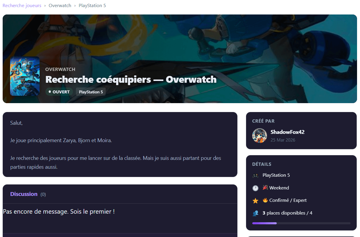 recherche joueurs overwatch 2026