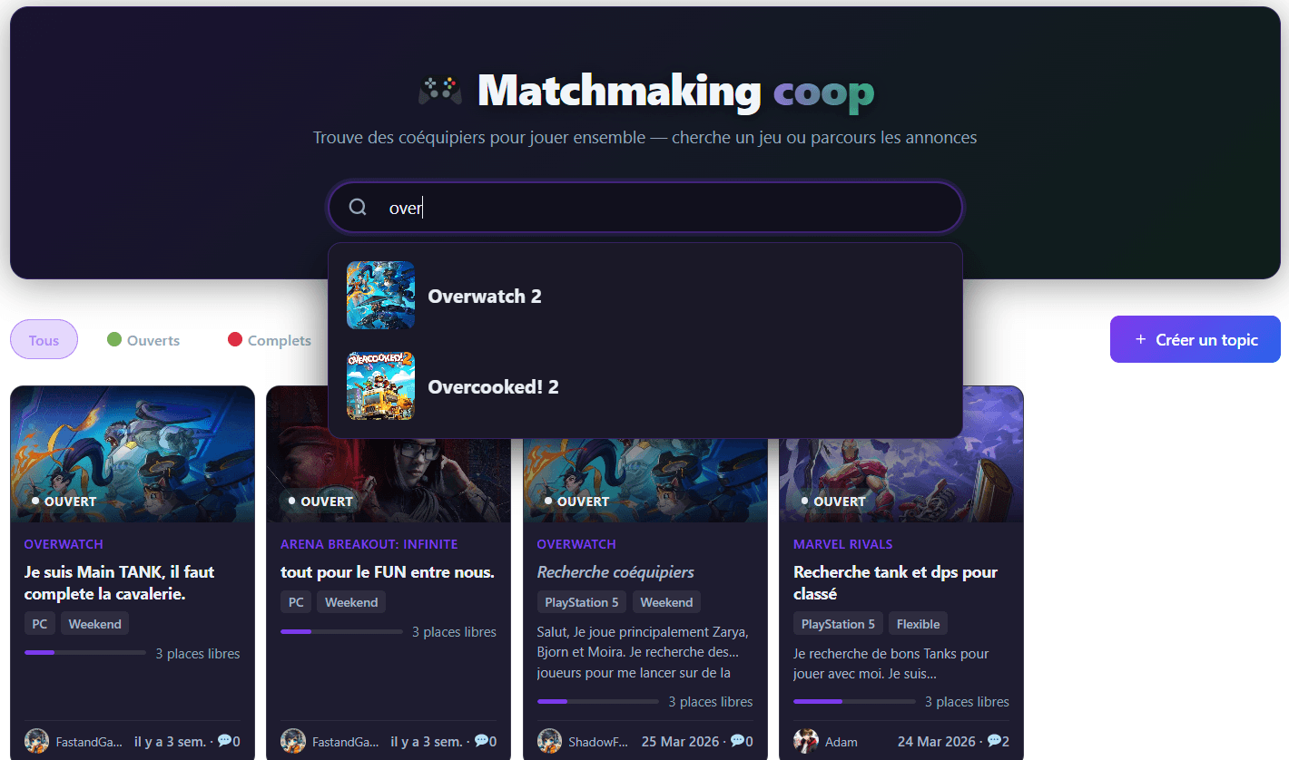 trouver des joueurs overwatch